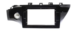 Рамка магнитолы 10.2" (цв.Глянцевый Черный) для KIA Rio, K2, KX Cross 2017-2020 Левый руль / Под кнопку
