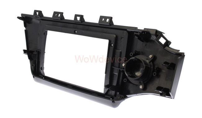 Рамка магнитолы 10.2" (цв.Глянцевый Черный) для KIA Rio, K2, KX Cross 2017-2020 Левый руль / Под кнопку