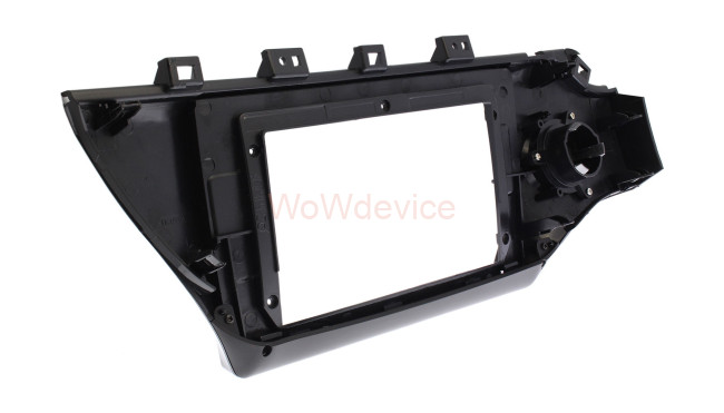 Рамка магнитолы 10.2" (цв.Глянцевый Черный) для KIA Rio, K2, KX Cross 2017-2020 Левый руль / Под кнопку