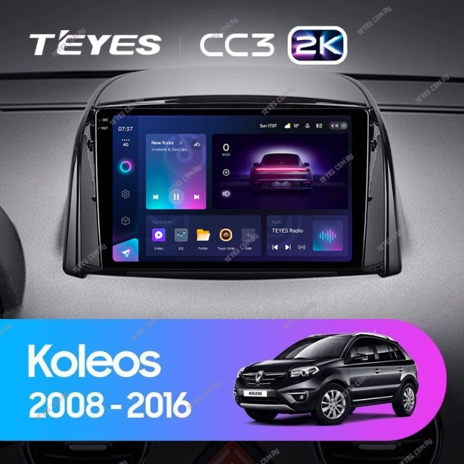 Штатная магнитола Teyes CC3 2K 4/64 Renault Koleos (2008-2016) Тип-В