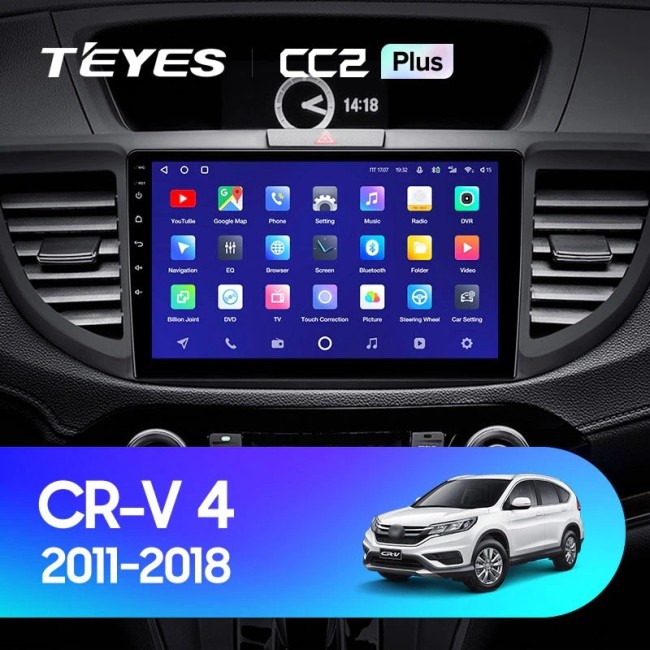 Штатная магнитола Teyes CC2 Plus 3/32 Honda CR-V 4 RM RE (2011-2018) 9 дюймов Тип-A
