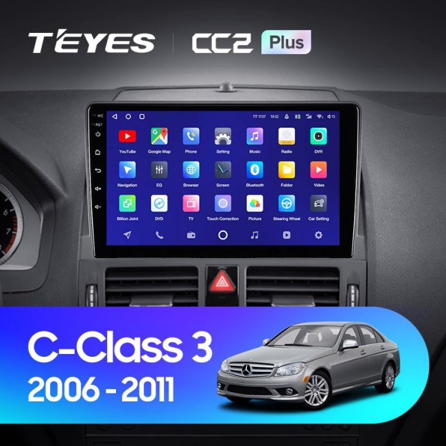 Штатная магнитола Teyes CC2 Plus 3/32 Mercedes Benz C-Class 3 W204 S204 (2006-2011)