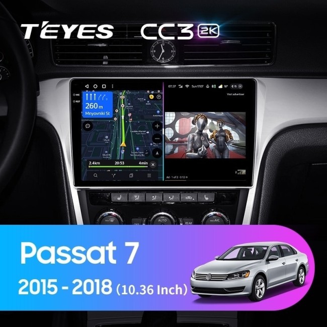 Штатная магнитола Teyes CC3 2K 3/32 Volkswagen Passat 7 B7 NMS (2015-2018) F2