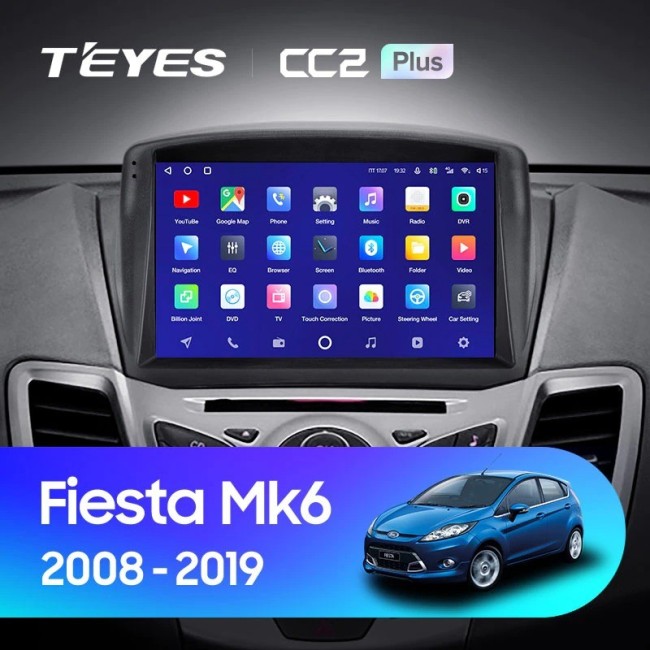 Штатная магнитола Teyes CC2 Plus 4/64 Ford Fiesta Mk 6 (2008-2019) F2 Тип-В