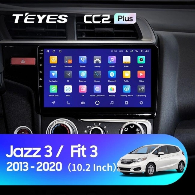 Штатная магнитола Teyes CC2 Plus 6/128 Honda Fit 3 (2013-2020) Тип-A