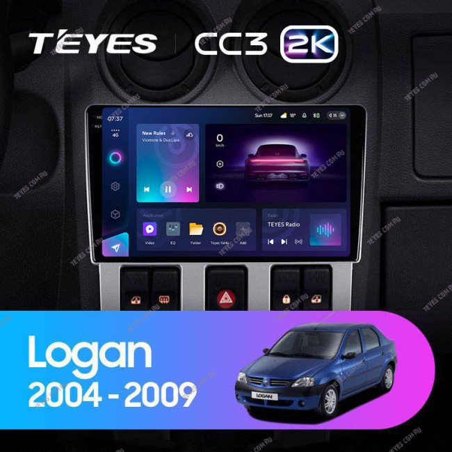 Штатная магнитола Teyes CC3 2K 4/64 Renault Logan 1 (2004-2009)