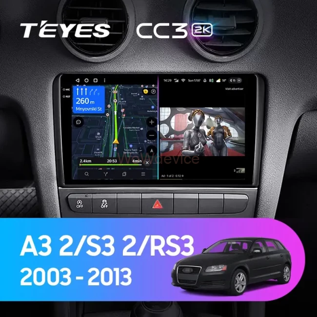 Штатная магнитола Teyes CC3 2K 6/128 Audi A3 2 8P (2003-2013)