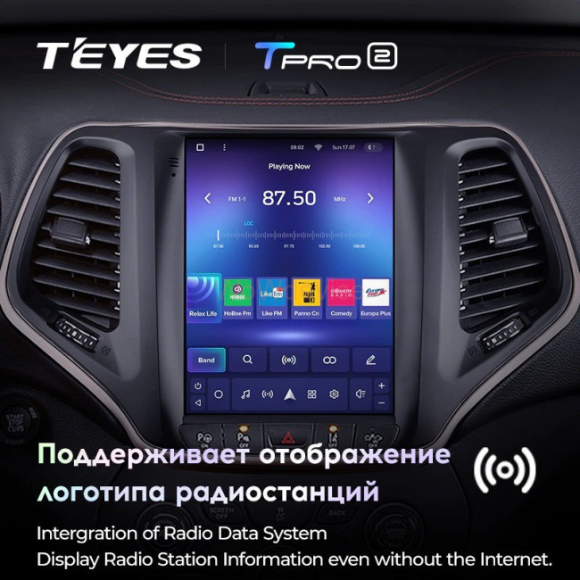 Штатная магнитола Tesla style Teyes TPRO 2 3/32 Jeep Cherokee 5 KL 2013-2018