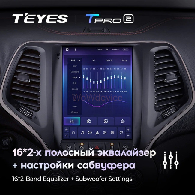 Штатная магнитола Tesla style Teyes TPRO 2 3/32 Jeep Cherokee 5 KL 2013-2018