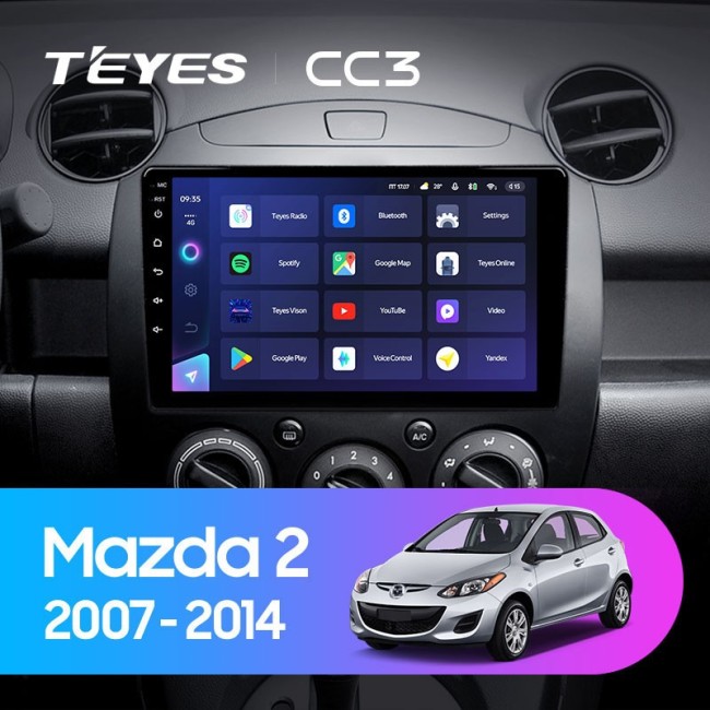 Штатная магнитола Teyes CC3 4/64 Mazda 2 DE (2007-2014)