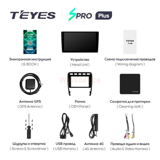 Штатная магнитола Teyes SPRO Plus 4/32 Porsche Cayenne I 1 9PA (2002-2010)