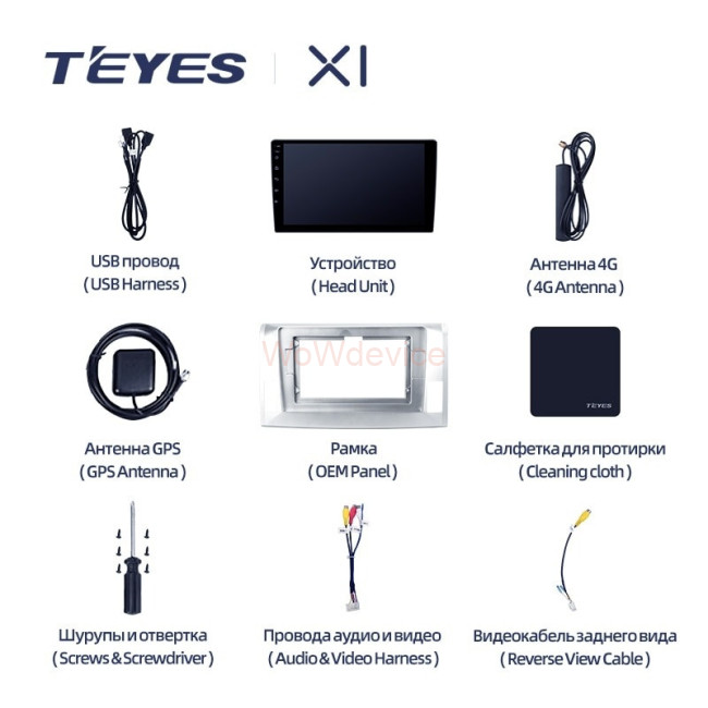Штатная магнитола Teyes X1 4G 2/32 Toyota Previa XR50 3 (2006-2019) Правый руль