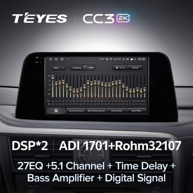 Штатная магнитола Teyes CC3 2K 4/32 Lexus RX200t RX300 RX350 RX350l RX450h RX450hl AL20 IV (2015-2021)