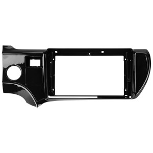 Рамка магнитолы 9.0" (цв.Глянцевый Черный) для TOYOTA Aqua 2012-2014 Левый руль