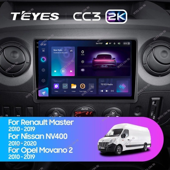 Штатная магнитола Teyes CC3 2K 6/128 Opel Movano 2 (2010-2019)