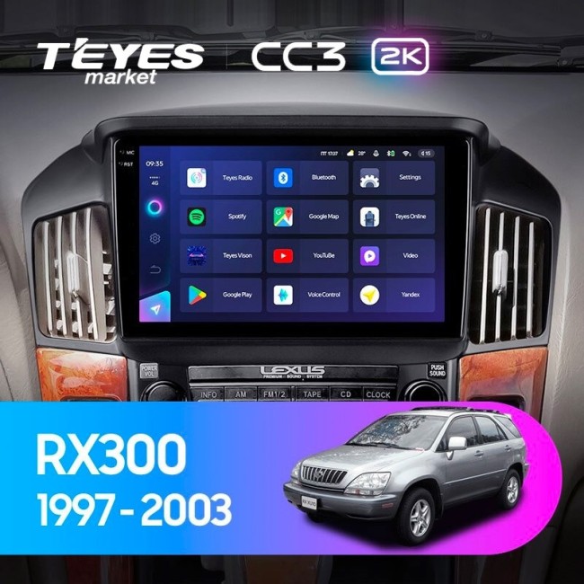 Штатная магнитола Teyes CC3 2K 4/64 Lexus RX300 XU10 (1997-2003) F2
