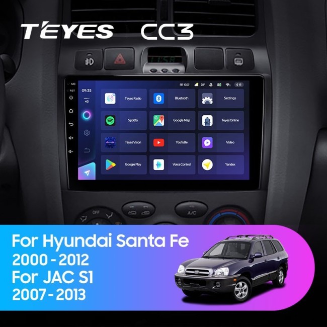 Штатная магнитола Teyes CC3 6/128 Hyundai Santa Fe SM (2000-2012)