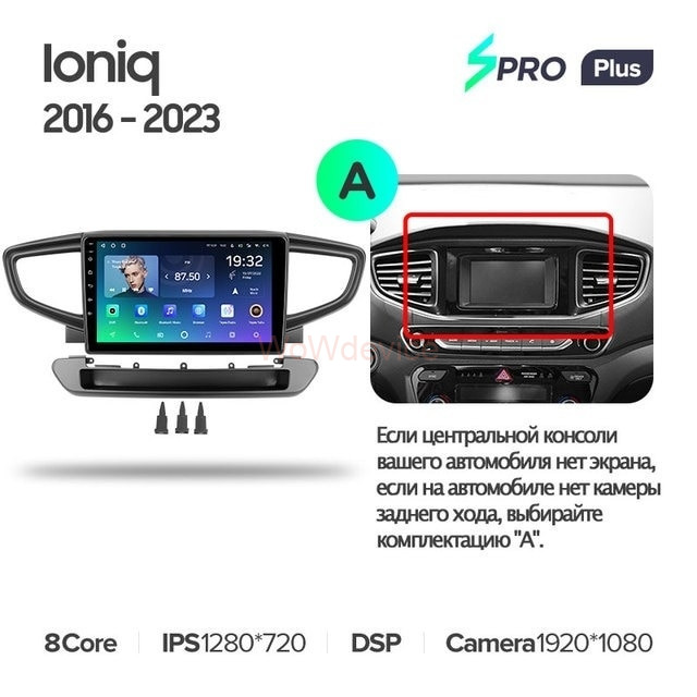 Штатная магнитола Teyes SPRO Plus 6/128 Hyundai Ioniq AE (2016-2023) Тип-А