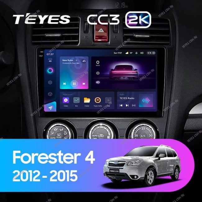 Штатная магнитола Teyes CC3 2K 3/32 Subaru Forester 4 SJ (2012-2015) Тип-B