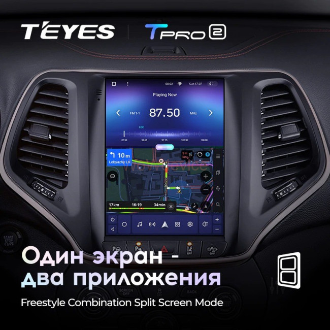 Штатная магнитола Tesla style Teyes TPRO 2 4/64 Jeep Cherokee 5 KL 2013-2018