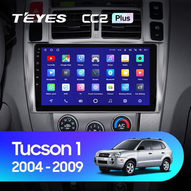 Штатная магнитола Teyes CC2 Plus 6/128 Hyundai Tucson 1 (2004-2009)