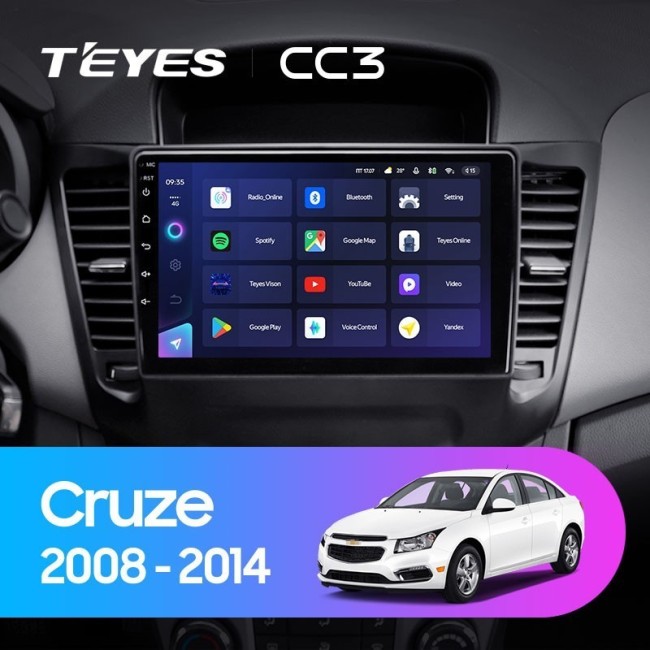 Штатная магнитола Teyes CC3 360 6/128 Chevrolet Cruze J300 (2008-2014)
