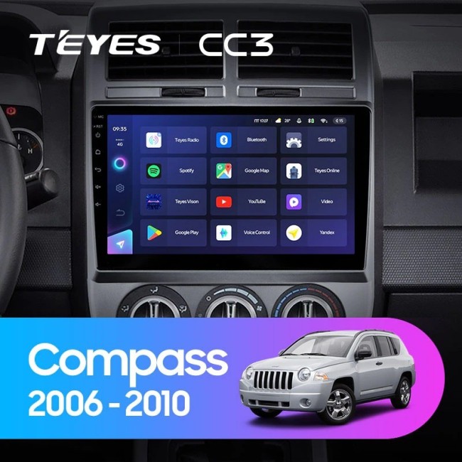 Штатная магнитола Teyes CC3 360 6/128 Jeep Compass 1 MK (2006-2010)