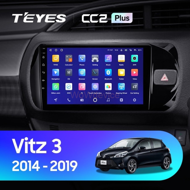 Штатная магнитола Teyes CC2L Plus 1/16 Toyota Vitz III XP130 (2014-2019) Правый руль