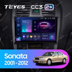 Штатная магнитола Teyes CC3 2K 360 6/128 Hyundai Sonata EF рестайлинг (2001-2012)