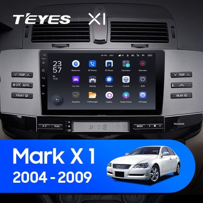 Штатная магнитола Teyes X1 4G 2/32 Toyota Mark X 1 X120 (2004-2009)