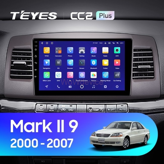 Штатная магнитола Teyes CC2 Plus 6/128 Toyota Mark II 9 X110 (2000-2007) F2