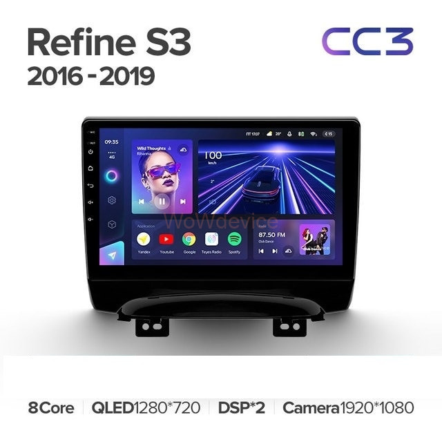 Штатная магнитола Teyes CC3 4/64 JAC Refine S3 (2016-2019)
