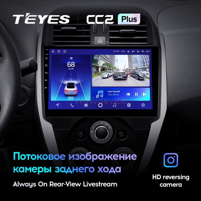 Штатная магнитола Teyes CC2 Plus 4/64 Nissan Sunny (2014-2019) F1