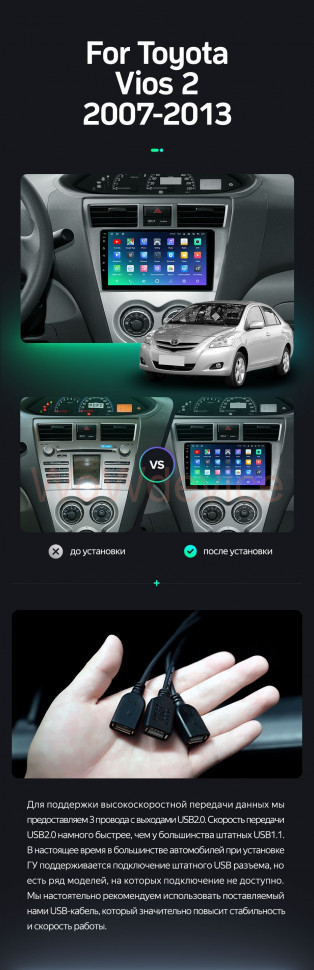 Штатная магнитола Teyes SPRO Plus 4/64 Toyota Vios 2 (2007-2013)