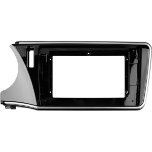 Рамка магнитолы 9.0" (цв.Глянцевый Черный) для HONDA City, Ballade, Grace 2014+; Greiz 2015+ Левый руль / с SRS