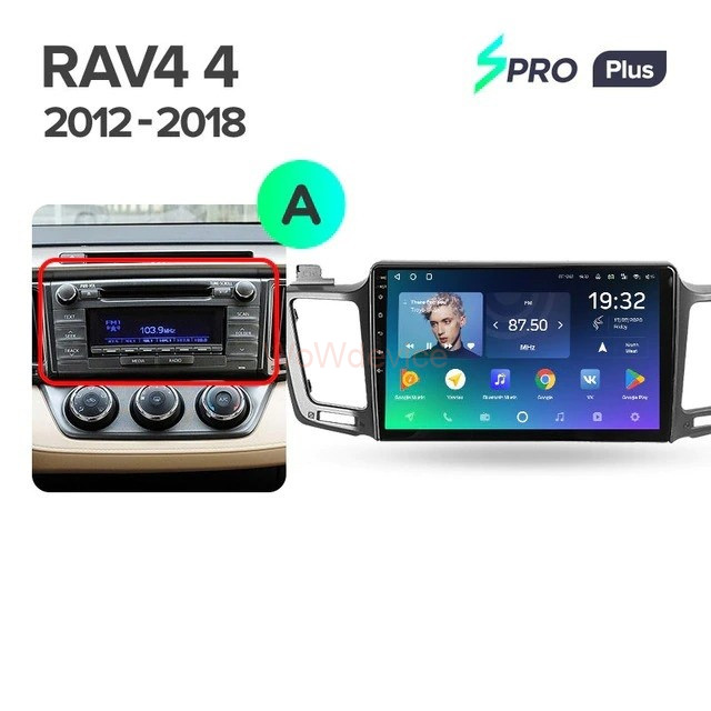 Штатная магнитола Teyes SPRO Plus 3/32 Toyota RAV4 (2012-2018)