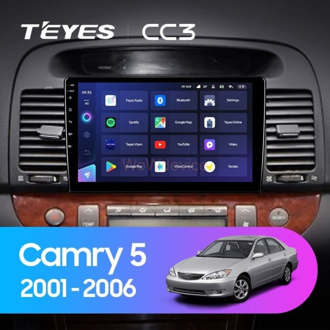 Штатная магнитола Teyes CC3 360 6/128 Toyota Camry 5 XV 30 (2001-2006) Тип-A
