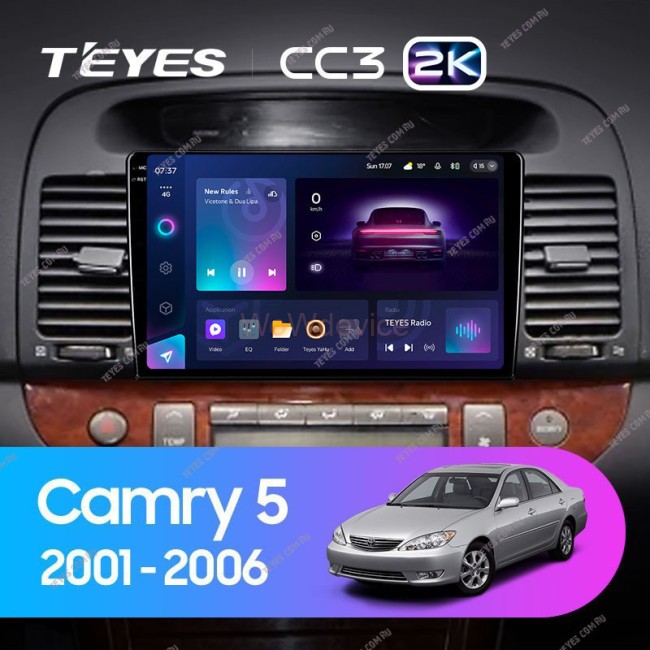 Штатная магнитола Teyes CC3 2K 6/128 Toyota Camry 5 XV 30 (2001-2006) Тип-A