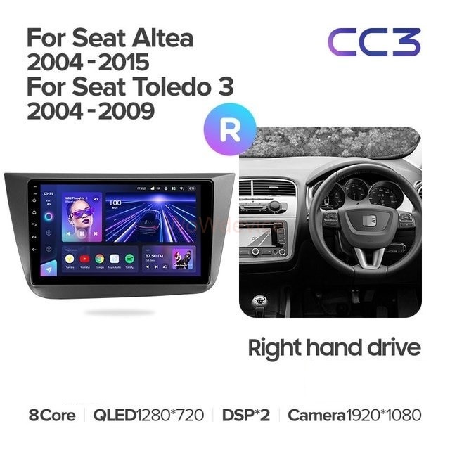 Штатная магнитола Teyes CC3L 4/32 Seat Toledo 5P 3 (2004-2009) Правый руль