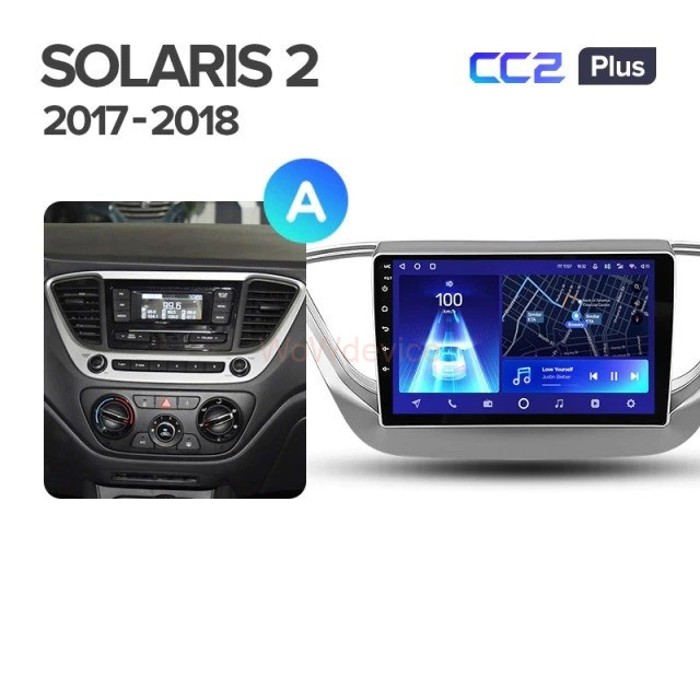 Штатная магнитола Teyes CC2 Plus 3/32 Hyundai Solaris 2 (2017-2018) Тип-B Штатная магнитола Teyes CC2 Plus 3/32 Hyundai Solaris 2 (2017-2018) Тип-B