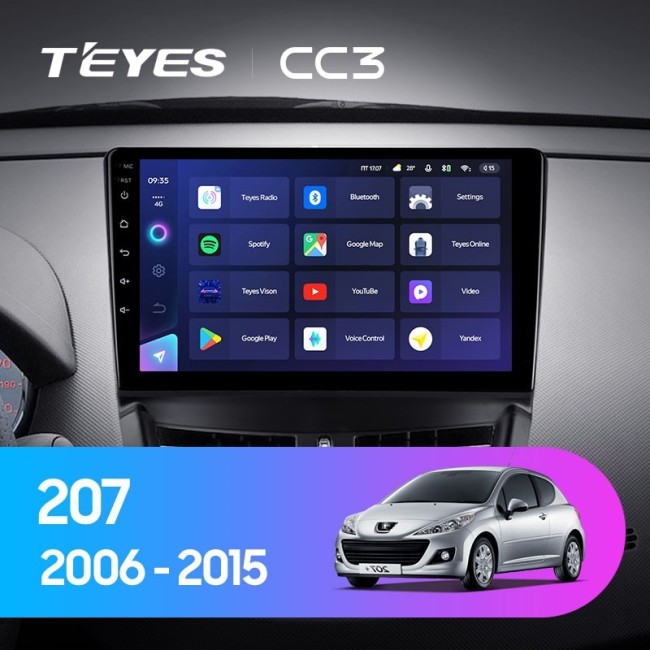 Штатная магнитола Teyes CC3 3/32 Peugeot 207 (2006-2015)
