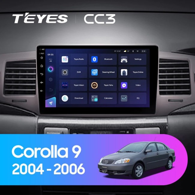 Штатная магнитола Teyes CC3 6/128 Toyota Corolla 9 E120 (2004-2006)