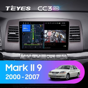 Штатная магнитола Teyes CC3 2K 4/64 Toyota Mark II 9 X110 (2000-2007) F2