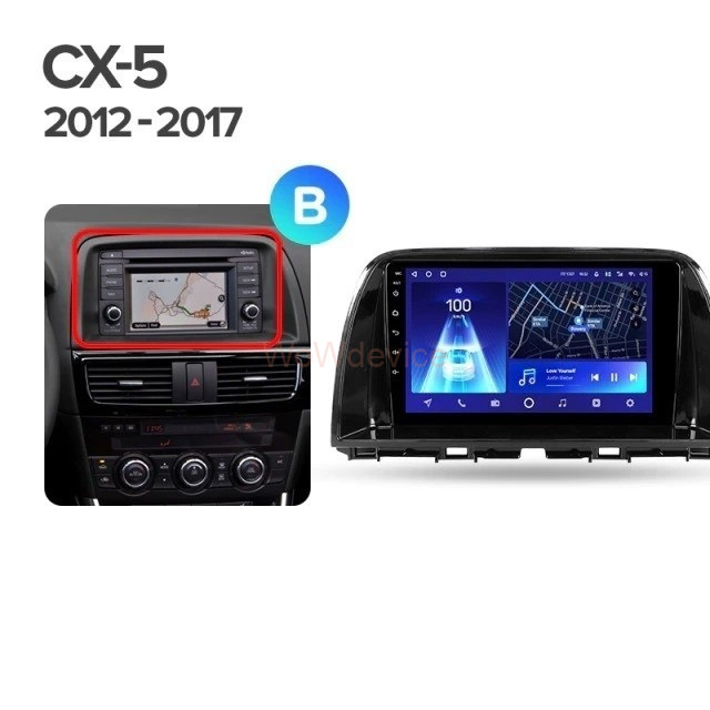Штатная магнитола Teyes CC2L Plus 1/16 Mazda CX-5 (2012-2015) Тип-C