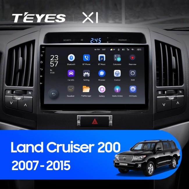 Штатная магнитола Teyes X1 4G 2/32 Toyota Land Cruiser 11 200 (2007-2015) Тип-B