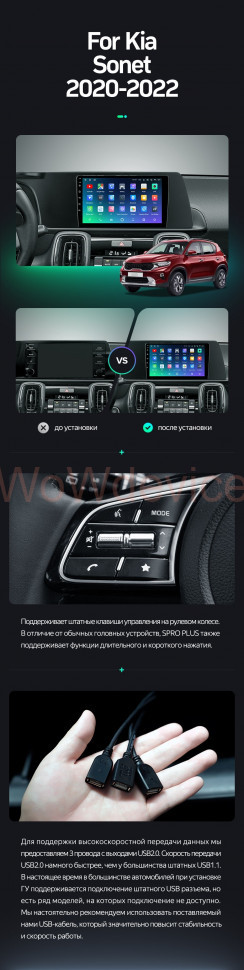 Штатная магнитола Teyes SPRO Plus 6/128 Kia Sonet (2020-2022)