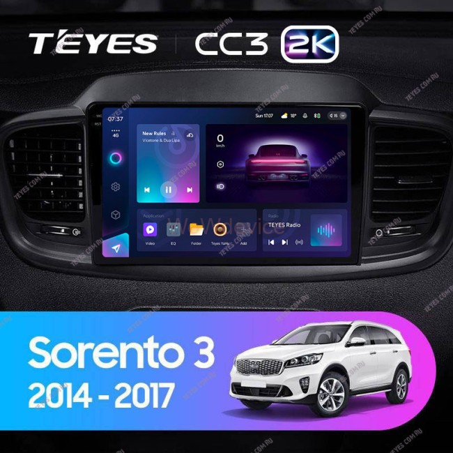 Штатная магнитола Teyes CC3 2K 4/64 Kia Sorento 3 Prime (2014-2017) Тип-B