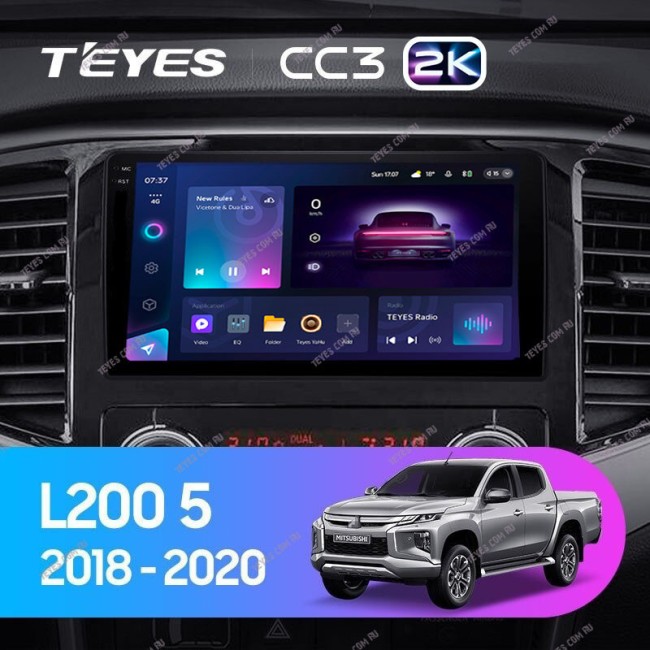 Штатная магнитола Teyes CC3 2K 4/64 Mitsubishi L200 5 (2018-2020) F1