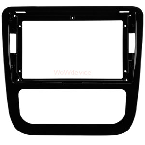 Рамка магнитолы 9.0" (цв.Глянцевый Черный) для VOLKSWAGEN Scirocco 2014-2017 Климат