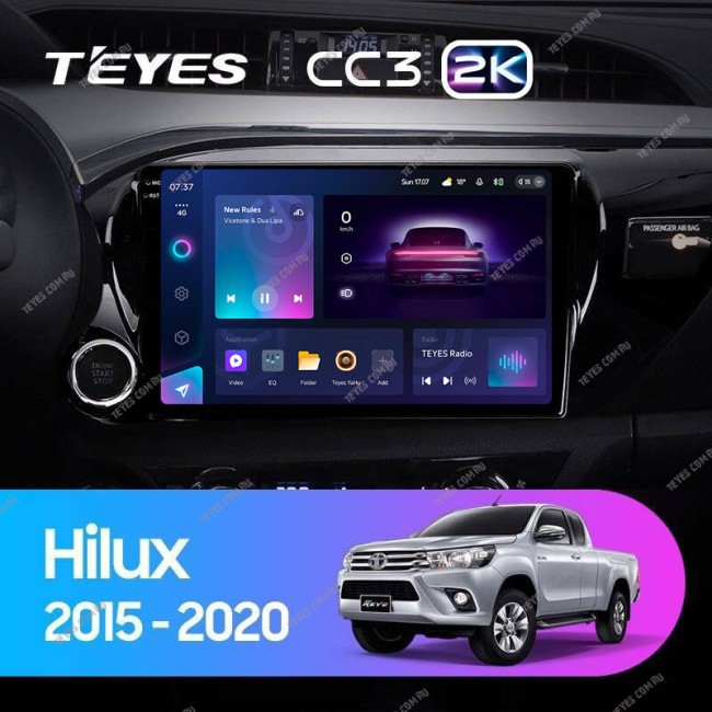 Штатная магнитола Teyes CC3 2K 4/64 Toyota Hilux Pick Up (2015-2020)